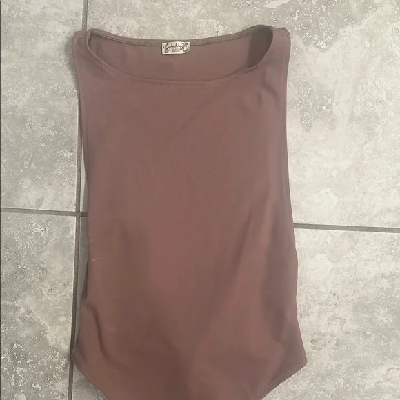Free People Pink Sleeveless Fitted Bodysuit - Picture 1 of 3